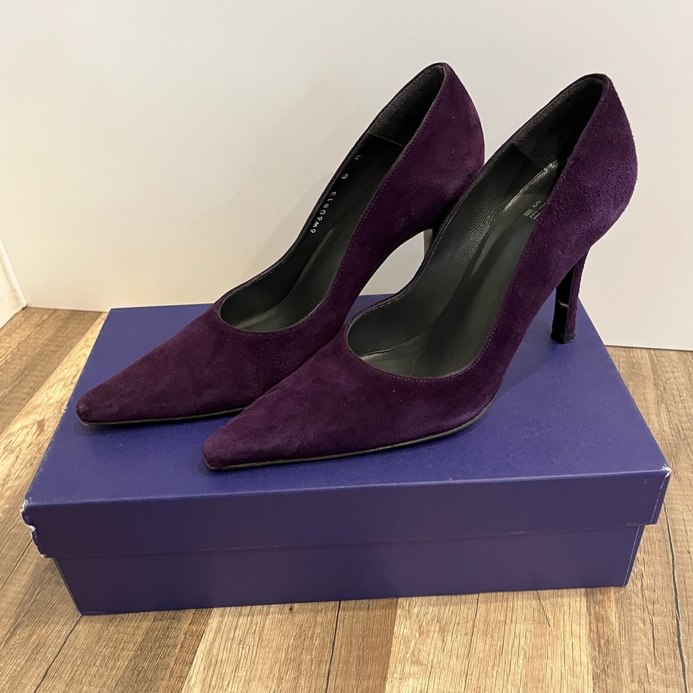 Stuart Weitzman Deep Purple Heels Velvet